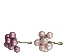 Bučke novoletne steklene roza fi 2 cm, set 10/1, Kaem.