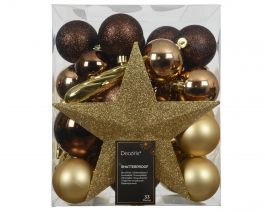 Bučke novoletne zlato/rjave, sijaj/mat plastične mix, set 33/1, Kaem.