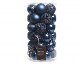 Bučke novoletne modra sijaj/mat plastične mix fi 6 cm, set 37/1, Kaem.