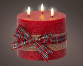Sveča rdeča LED, fi 15 x 15cm
