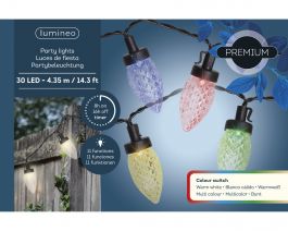 Lučke 30 led hladno bela/toplo bela/večbarvne 11 funkcij utripanja s časovnikom 4,35 m,  IP44, Kaem.