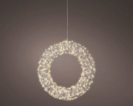 Venček okrasni 500 led toplo bela, fi 38 cm, IP44, Kaem.