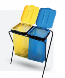 Stojalo za vrečo, 2- delno ločeno zbiranje odpadkov EVELUX, 37x69x83,5cm
