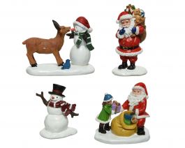 Dekoracija božična snežak/božiček 8 cm, Kaem.