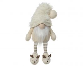 Figura božična palček bež 48 cm, Kaem.