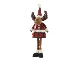 Figura božična jelenček stoječ rdeč 90 cm, Kaem.