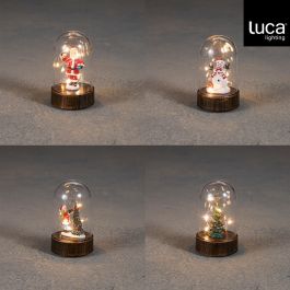 Figura v stekl. zvonu na podstavku z LED lučko, 4 motivi
