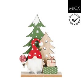 Dekorativa Santa na lesenem podstavku, 15x23cm

