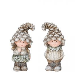 Figura punčka/fantek s kapico natur 15cm, Edel.