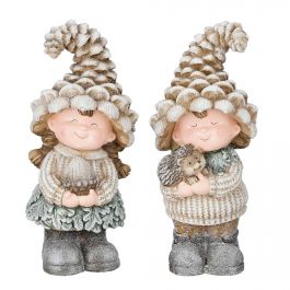 Figura punčka/fantek s kapico natur 44 cm, Edel.