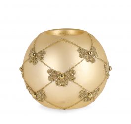 Svečnik bunkica za čajno svečko, zlat, 10cm
