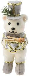 Figura medvedek bel s klobučkom 15 cm, Koo.