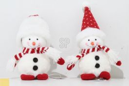 Figura  božična snežak belo/rdeč 19 cm, Koop.