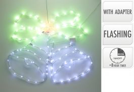 Zvončka 120 led bela/zelena/rdeča svetloba s časovnikom, IP44, Koo.