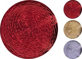 Krožnik dekorativni 40cm, rdeč/zlat/srebrn
