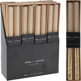 Sveča konusna zlata, 25cm, 2/1
