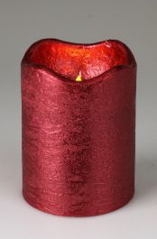 Sveča LED rdeča,7x 9cm, s časovnikom
