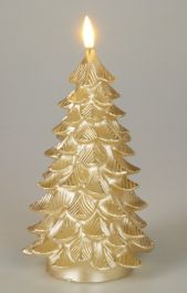 Sveča smreka, 17cm, zlata
