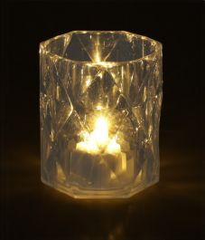 Svečka LED lučka, 6cm, prozorna
