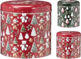 Škatla kovinska za piškote Smrekce, set 2/1
