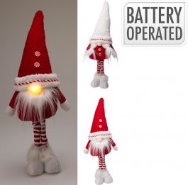 Figura božična palček rdečo/bel led 48 cm, Koop.