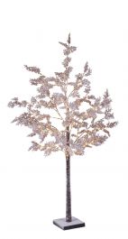 Drevo božično rjavi listi zasneženi 150 led toplo bela 150 cm, Bizz.