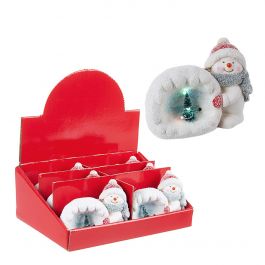 Figura snežak s smrečico led 11 cm, Bizz.