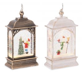 Lanterna okrasna z LED lučko, božični motiv, 13,5cm
