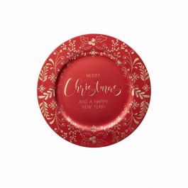 Krožnik/podstavek Christmas light, rdeč, 33cm
