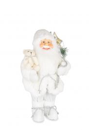 Figura božiček bel z medvedkom 40 cm, Bizz.