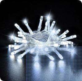 Lučke 80 led 8 m hladno bele baterijske notranje, s časovnikom
