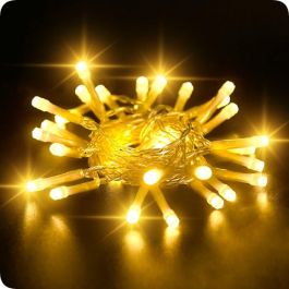 Lučke 50 led 5 m toplo bele baterijske notranje, s časovnikom
