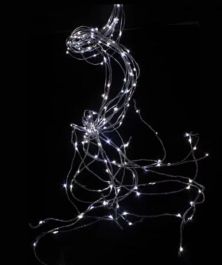 Lučke zavesa 300 led nano hladno bela srebrna žica 3 m, IP 44, 
