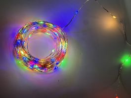 Lučke 320 led nano barvne, 8 funkcij utripanja srebrna žica 32 m, IP44, 
