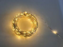 Lučke 320 led nano toplo bele, 8 funkcij utripanja srebrna žica 32 m, IP44, 
