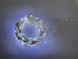 Lučke 320 led nano hladno bele, 8 funkcij utripanja srebrna žica 32 m, IP44, 
