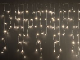 Lučke 180 led ICICLE toplo bela, 8 funkcij utripanja s časovnikom, zavesa, 3 m, IP44
