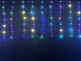 Lučke 240 digitalnih RGB led barvne s časovnikom, zavesa 6 m, IP44
