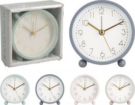 Ura budilka okrogla (bela,siva, krem) 
