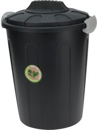 Koš za smeti s pokrovom 23l, pvc, črn, 
