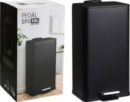 Koš za smeti s pedalko 30l, kovinski črn
