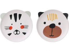 Krožnik otroški, 23 cm, melamin, muca/kuža
