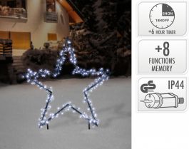 Zvezda 150 led hladno bela 60x73 cm, 8 funkcij utripanja s časovnikom, IP44, Koo.