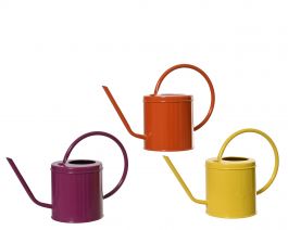 Kanglica za zalivanje rož, kovinska oranžna/rumena/vijolična, Kaem.