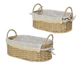 Košarici z tekstilno podlogo, 20x30cm, set 2/1
