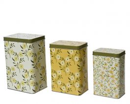 Doza kovinska, 3 velikosti, kvadrat Flower, 3/1
