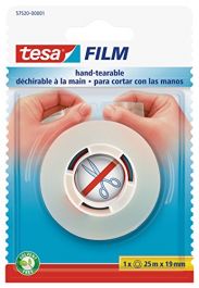 Lepilni trak, ročno trganje, Tesafilm, prozoren, 25m x 19mm