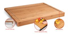 Deska bambus z robom za valjanje testa, Alpina, 45x35x3.6cm