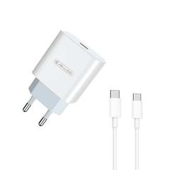 Polnilec hišni USB-C, QC DC5V, 3A, 20W bel + 3.0 kabel USB-C