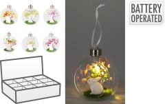 Krogla z velikonoč. zajčkom. LED, 10cm
